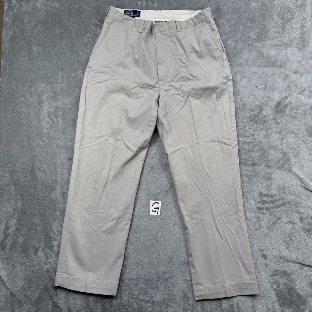 Vintage Polo Ralph Lauren Classic Chino Pants Mens 35x30 Beige Khaki